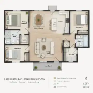 3 Bedroom Ranch House Plans