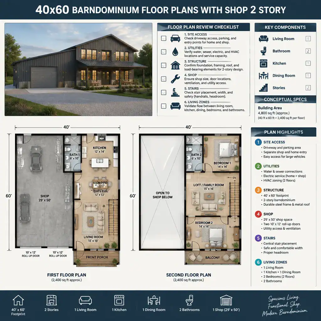 40x60 barndominium floor plan customization checklist