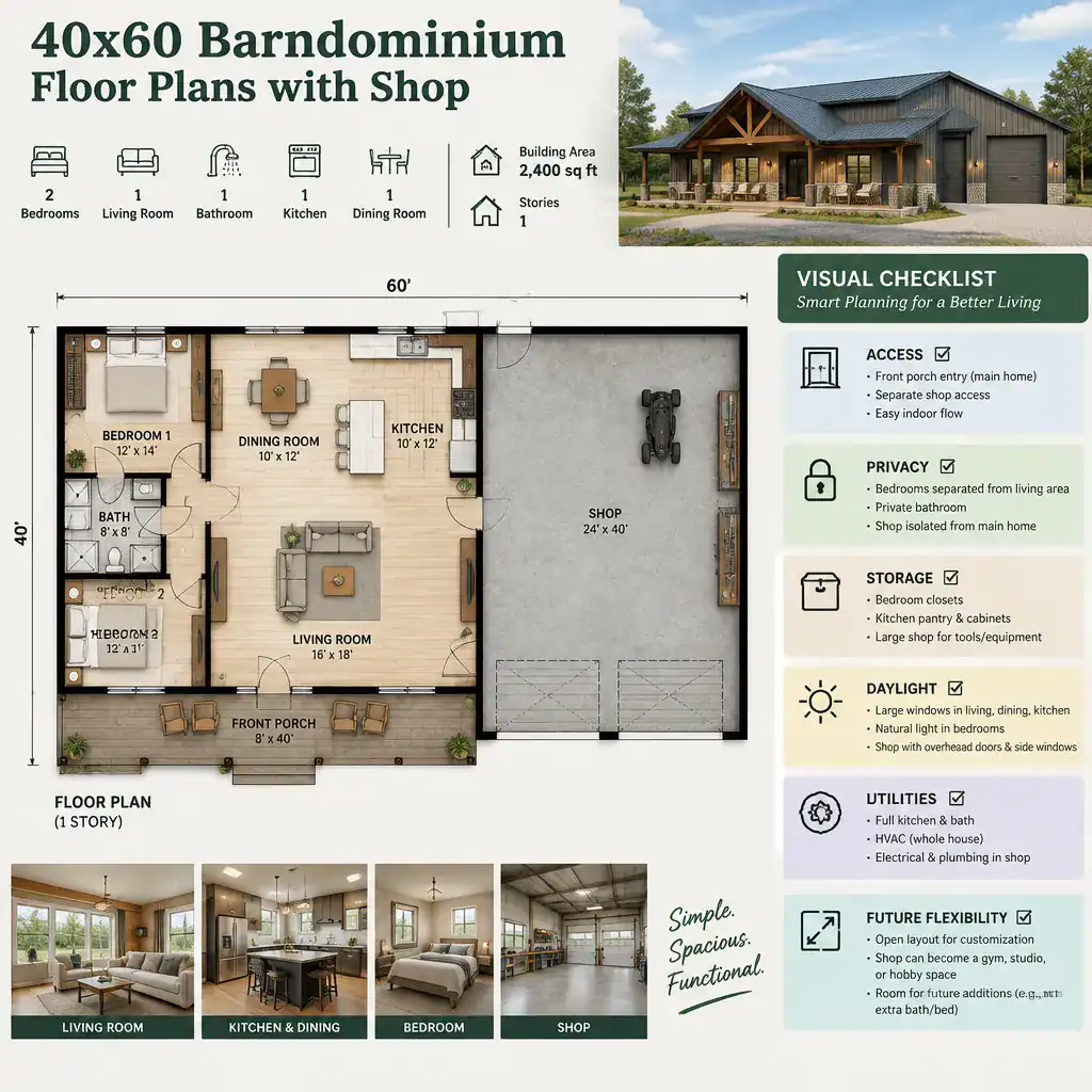 40x60 barndominium floor plan review checklist