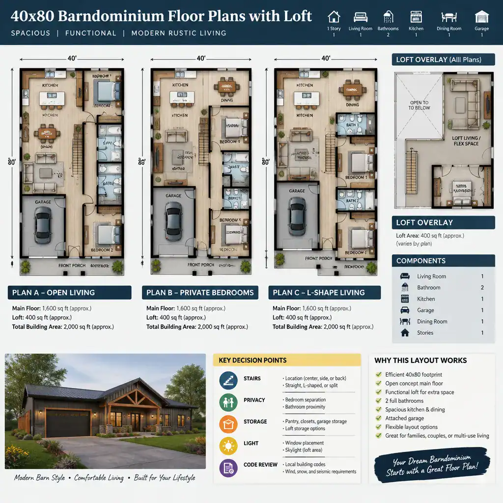 40x80 Barndominium Floor Plan Comparison Checklist