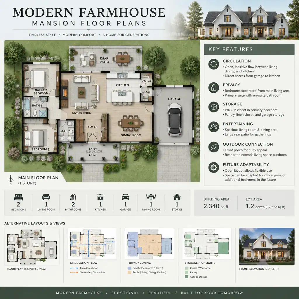 Checklist for comparing modern farmhouse mansion floor plans