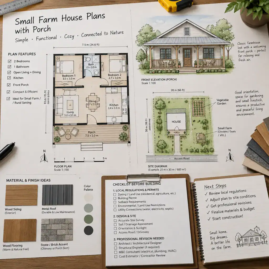 Checklist For Evaluating A Small Farmhouse Plan With Porch