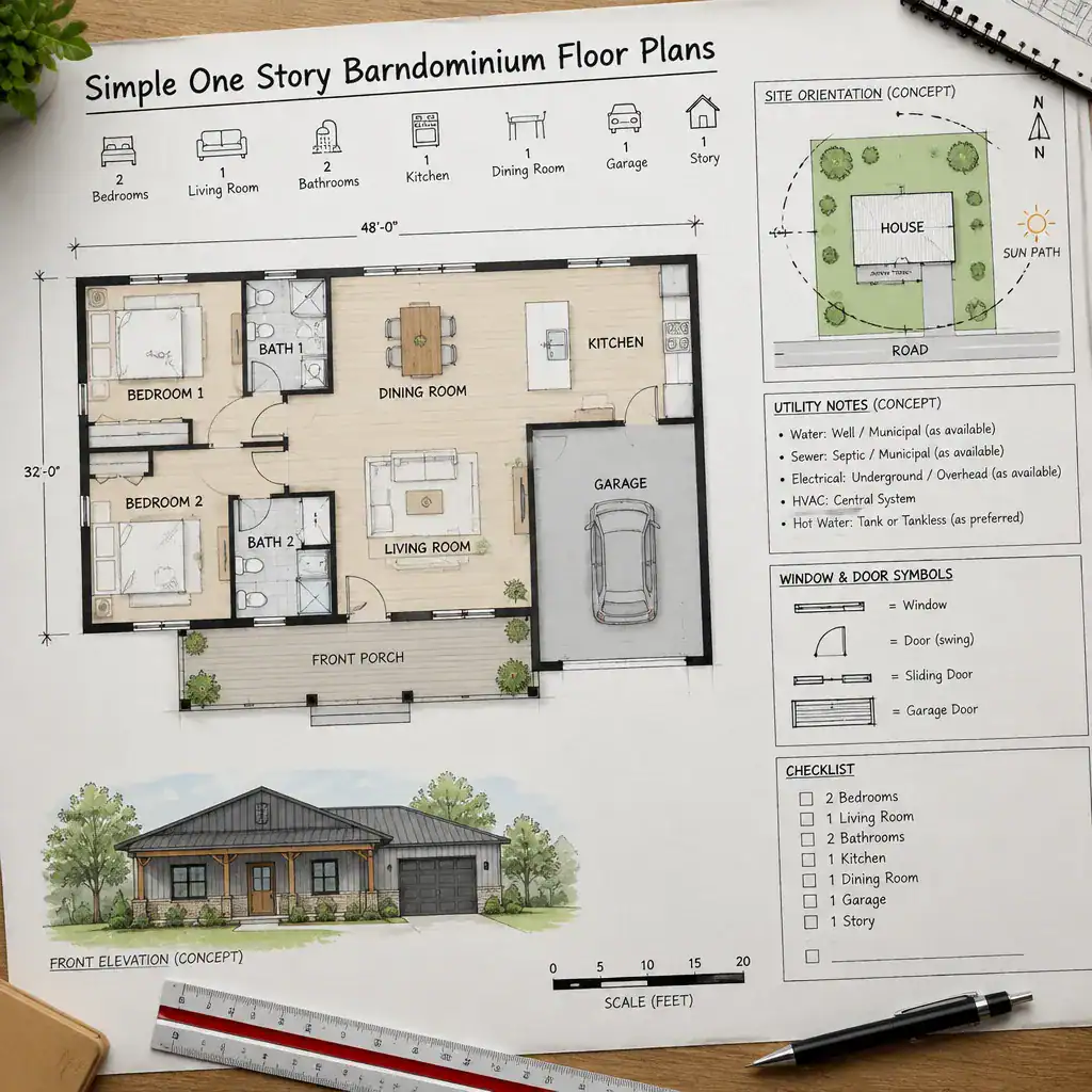 Checklist For Reviewing A One Story Barndominium Floor Plan