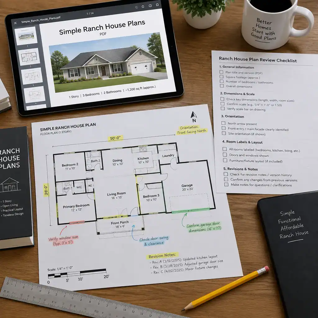 Checklist for reviewing a simple ranch house plans PDF