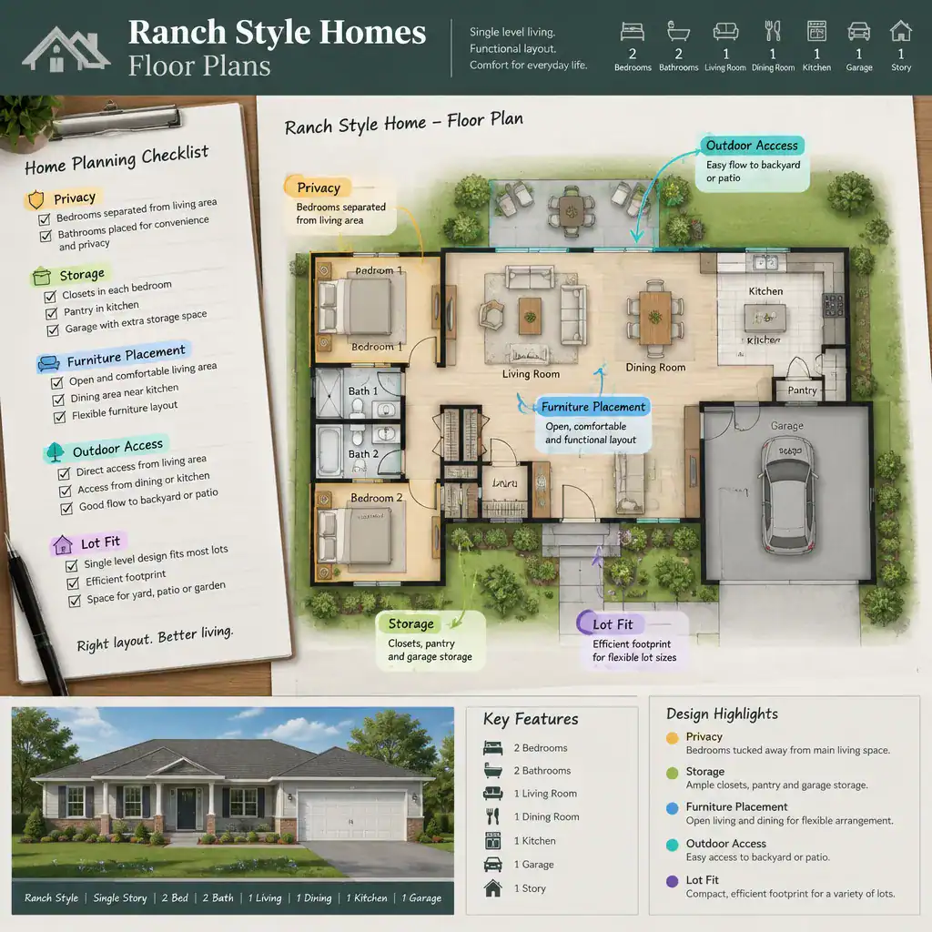 Checklist for comparing ranch-style home floor plans