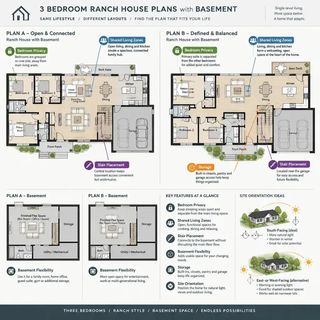 Checklist for comparing three bedroom ranch house plans