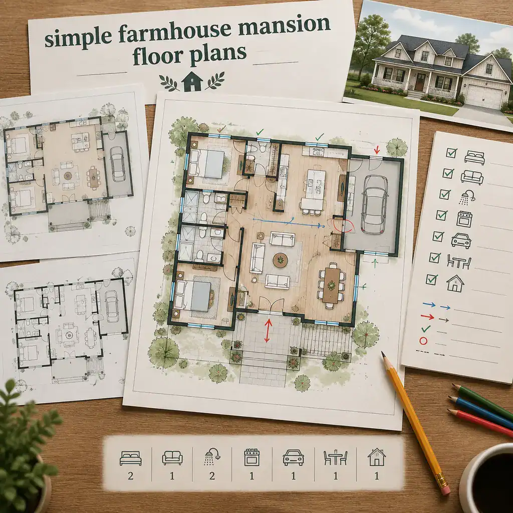 Comparing farmhouse mansion floor plans for customization