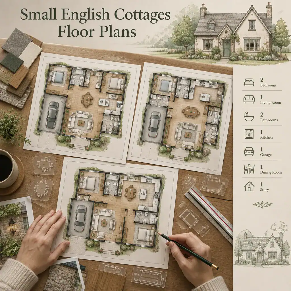 Comparing small English cottage floor plan options