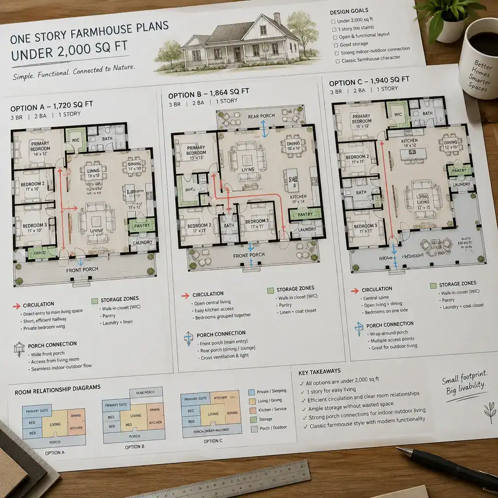 Comparing compact farmhouse floor plan options
