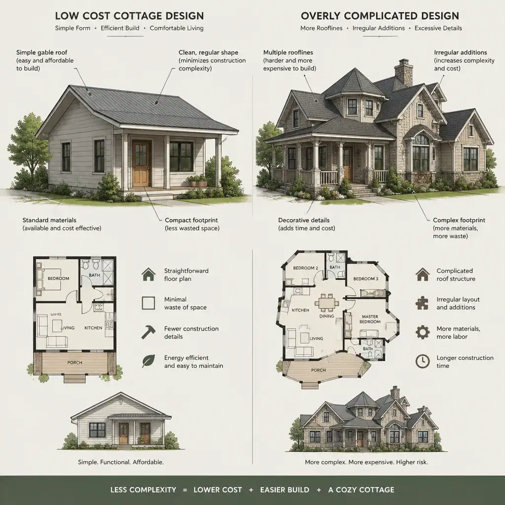 Comparison Of Streamlined And Overly Complicated Cottage Designs