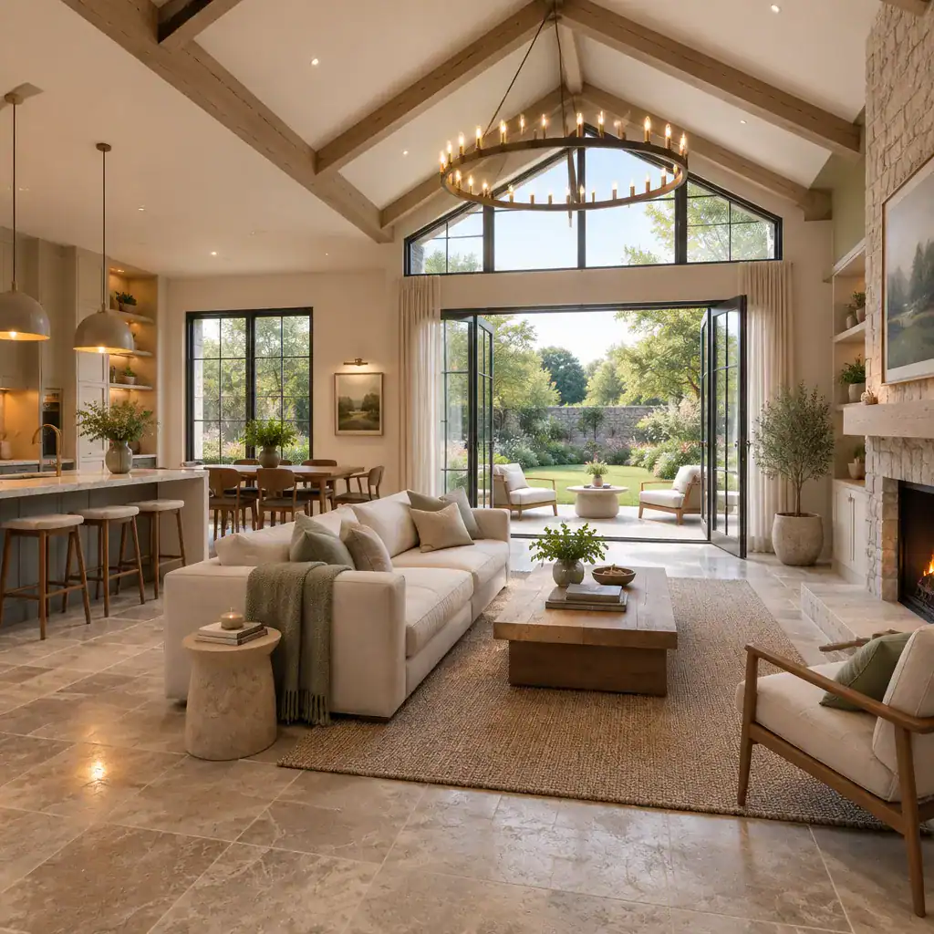 Contemporary Cottage Interior Connected To A Landscaped Garden