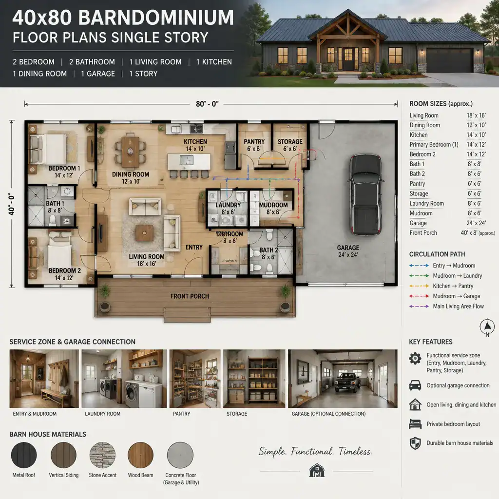Entry Laundry Pantry And Storage Zone In A Barndominium