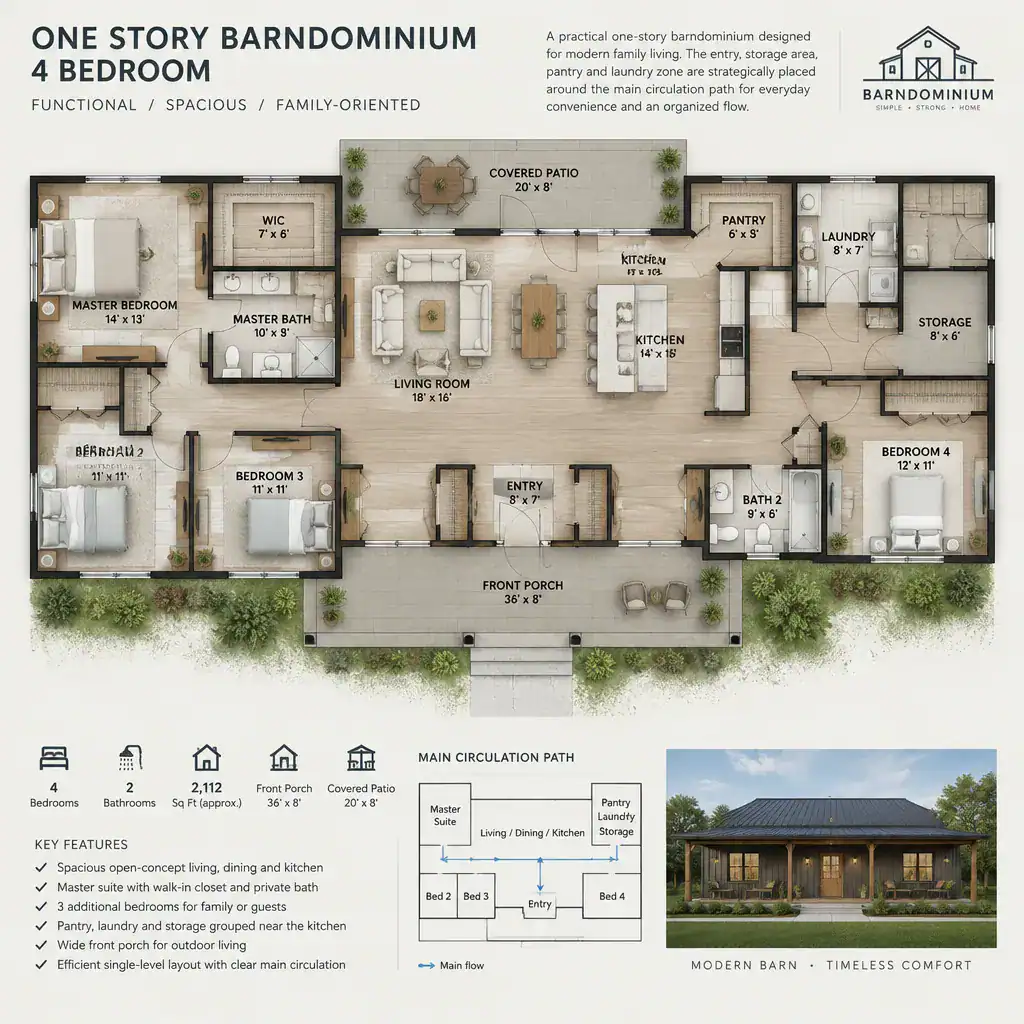 Entry Storage Pantry And Laundry Planning In A One Story Barn House