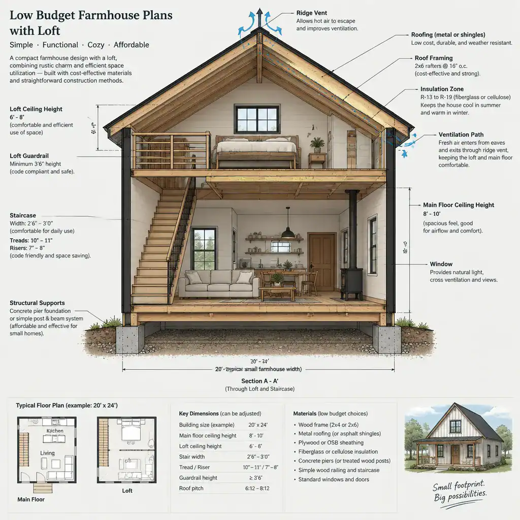 Farmhouse Loft Section Showing Essential Planning And Safety Checks