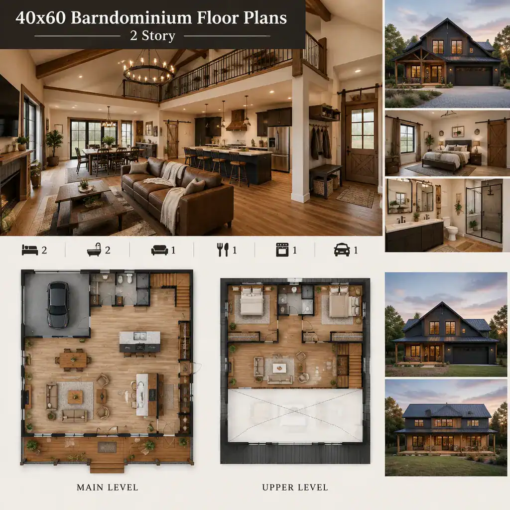 Flexible Living Zones In A Two Story Barndominium