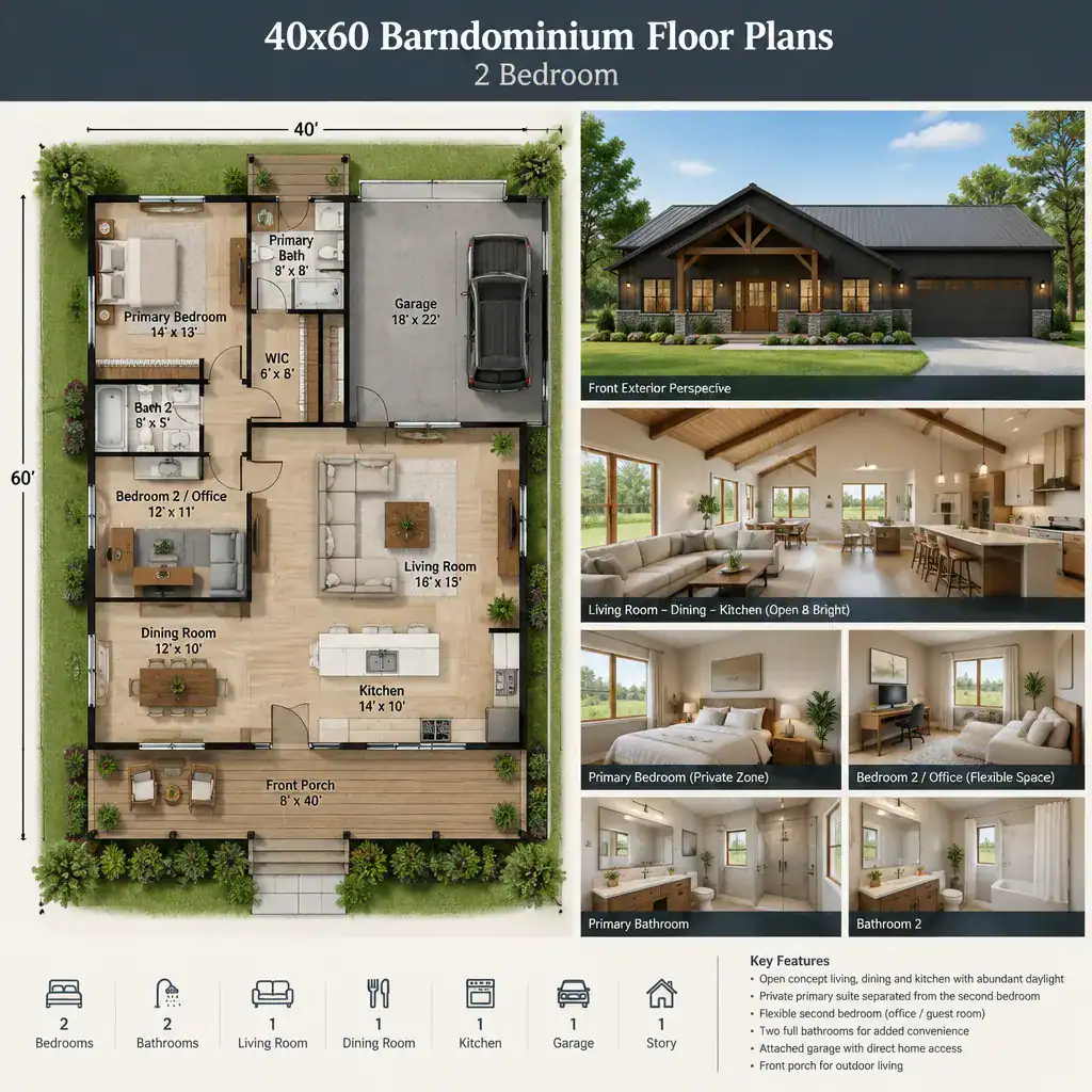 Flexible Second Bedroom And Daylight Planning In A Barndominium
