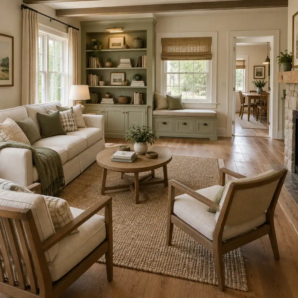 Functional Cottage Living Room Furniture Arrangement