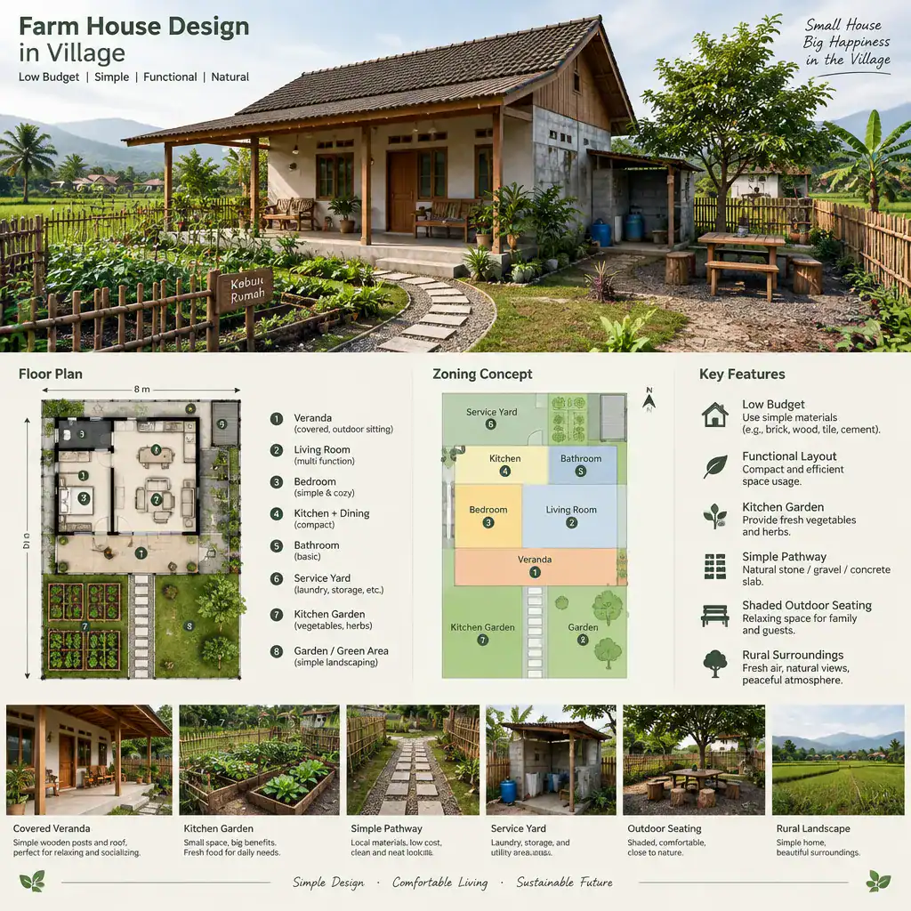 Functional Outdoor Spaces Around A Village Farmhouse