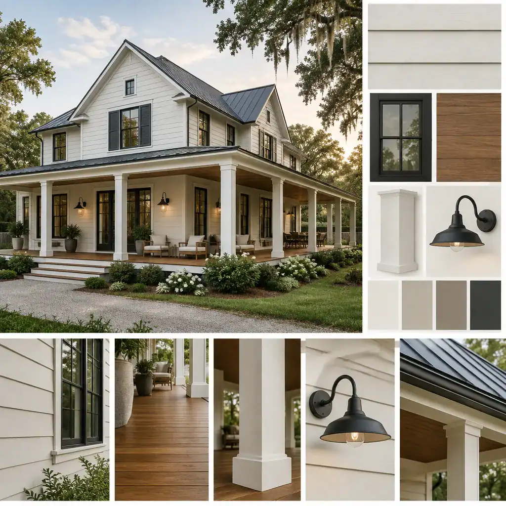 Material Palette For A Modern Plantation House Porch