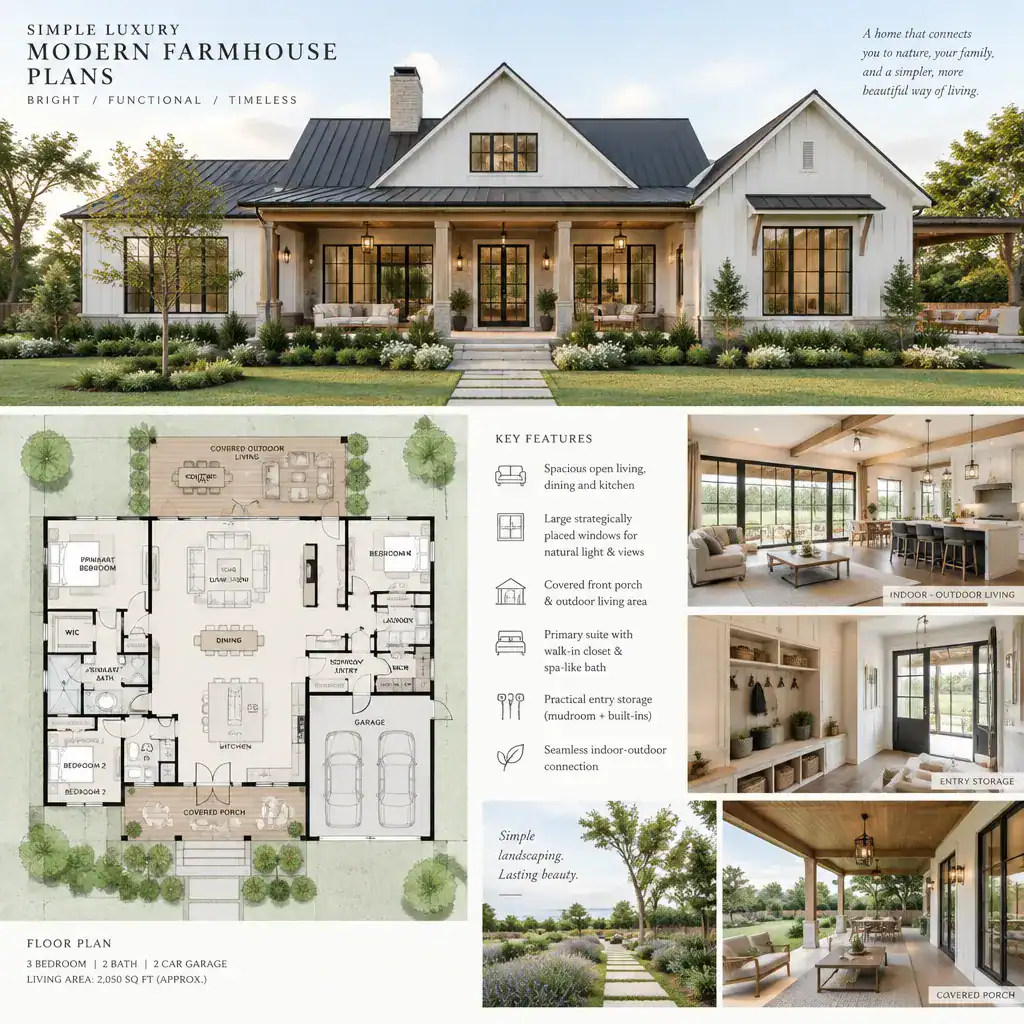 Modern farmhouse indoor outdoor connection