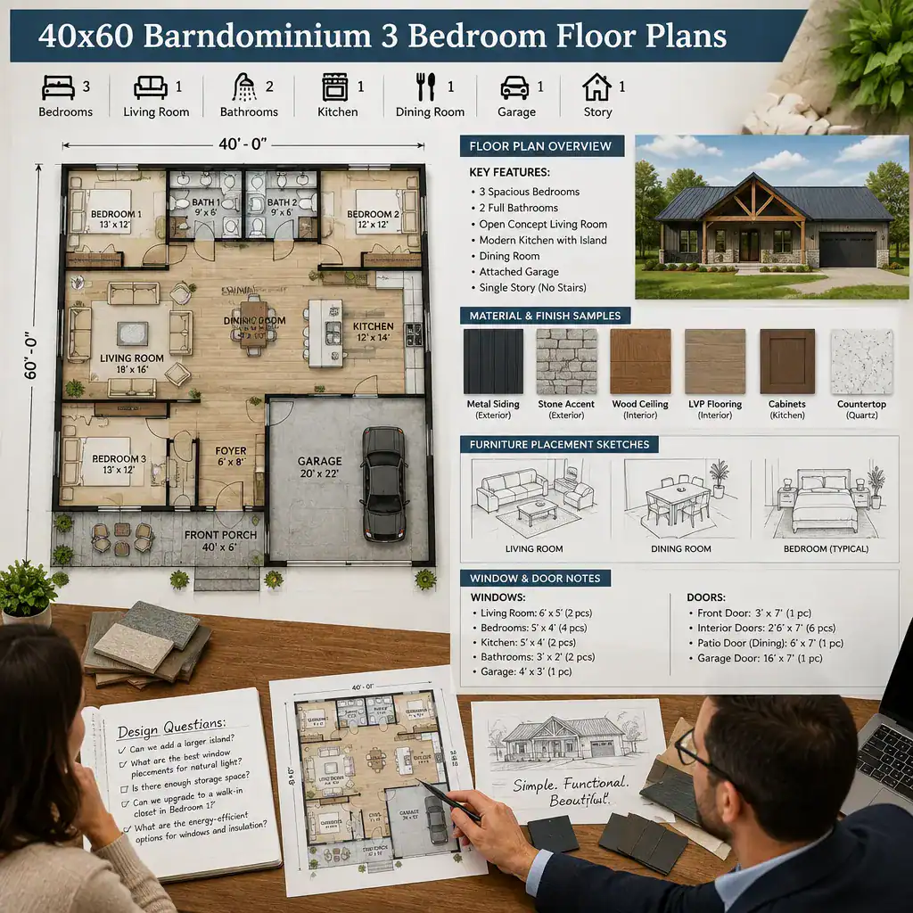 Planning Checklist For A 40x60 Barndominium Floor Plan