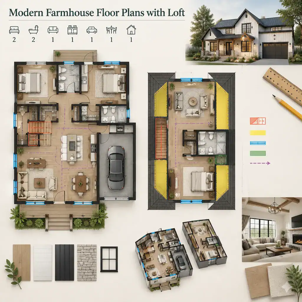 Planning Checklist For Evaluating A Modern Farmhouse Floor Plan With Loft