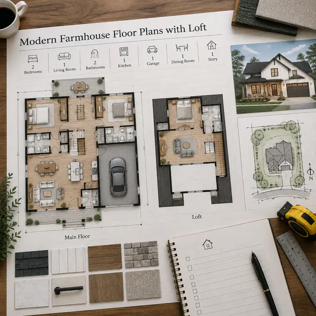 Planning checklist for selecting a modern farmhouse loft floor plan