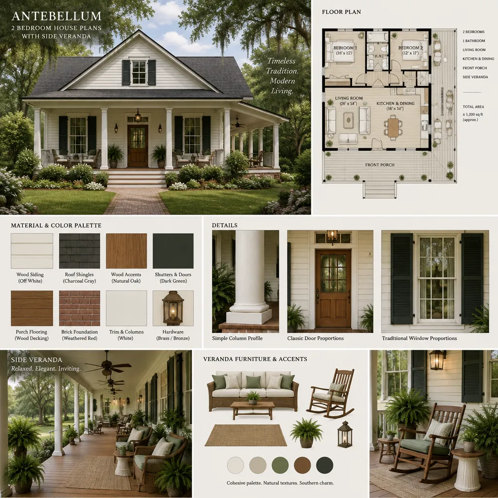 Plantation house veranda materials and traditional exterior details