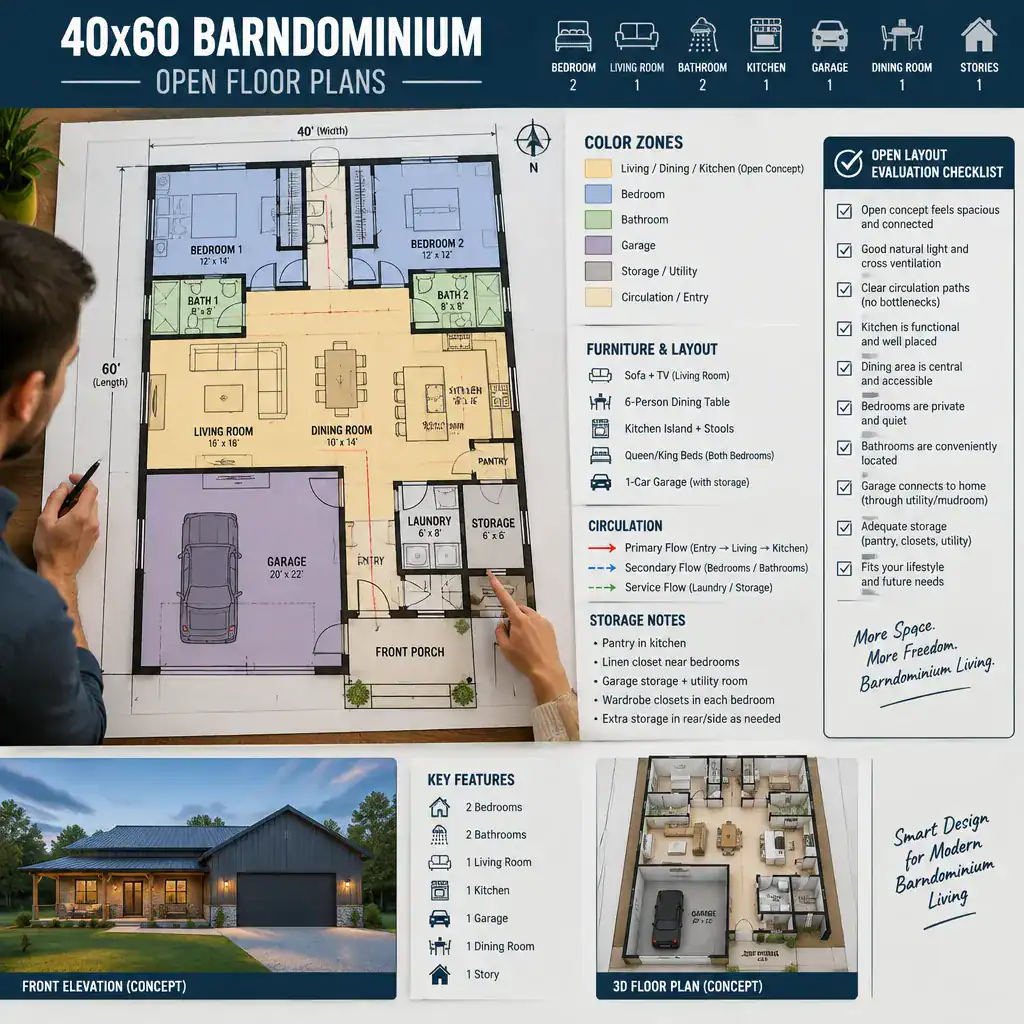 Reviewing A 40x60 Barndominium Floor Plan