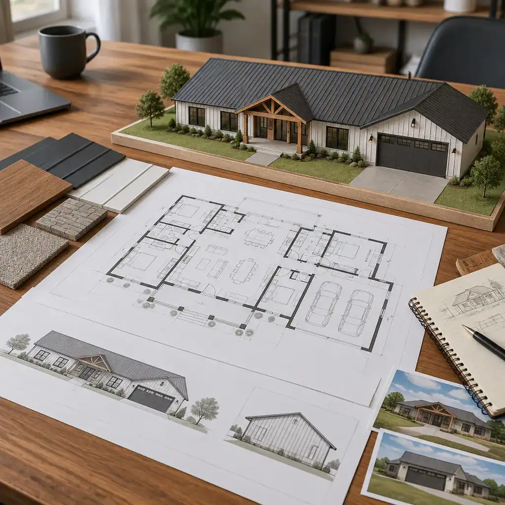 Reviewing A One Story Barndominium Garage Plan
