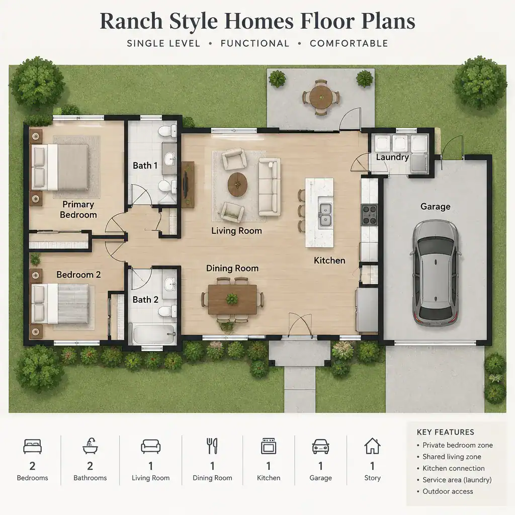 Ranch Style Homes Floor Plans: Layout Ideas and Planning Considerations