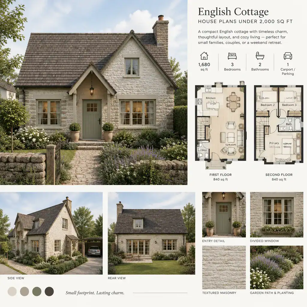 Traditional exterior design for a compact English cottage