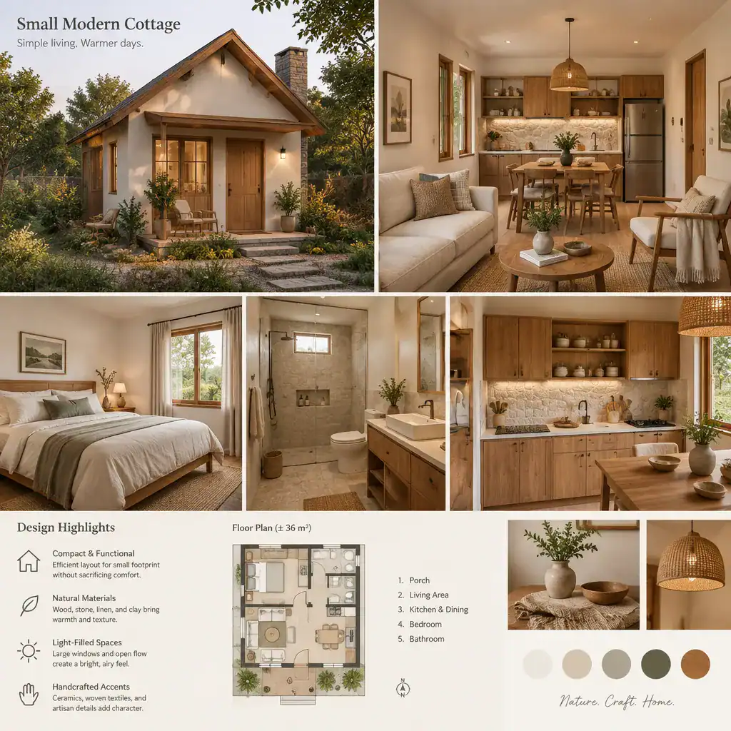 Warm Natural Materials In A Modern Cottage Interior