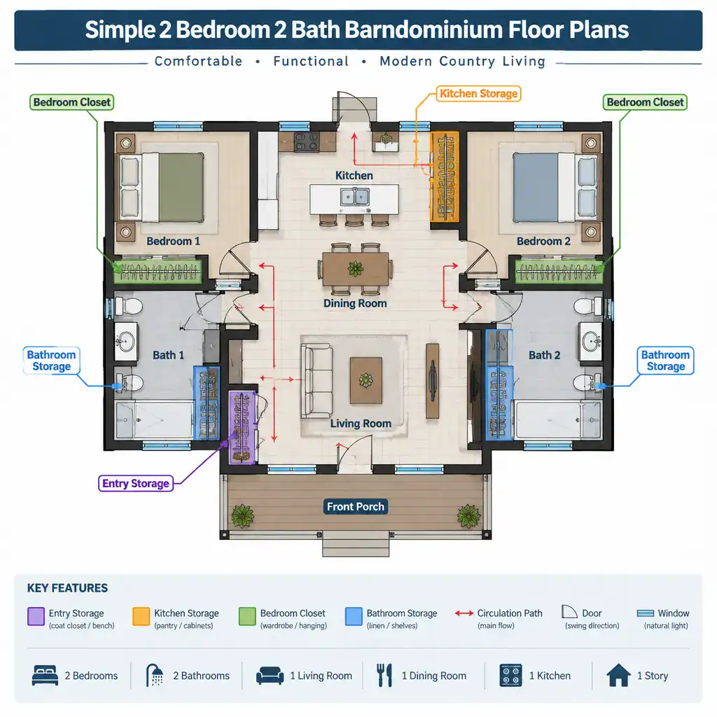 barndominium floor plan storage and circulation planning
