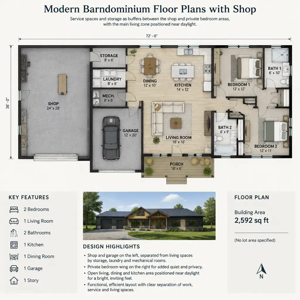 barndominium-floor-plan-with-shop-and-private-bedroom-buffer