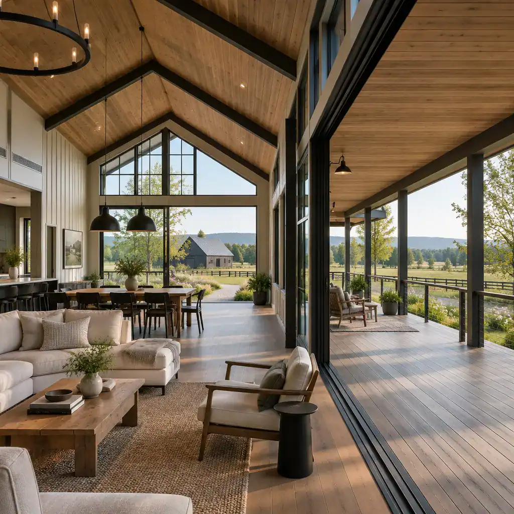 contemporary-barn-house-interior-connected-to-wraparound-porch
