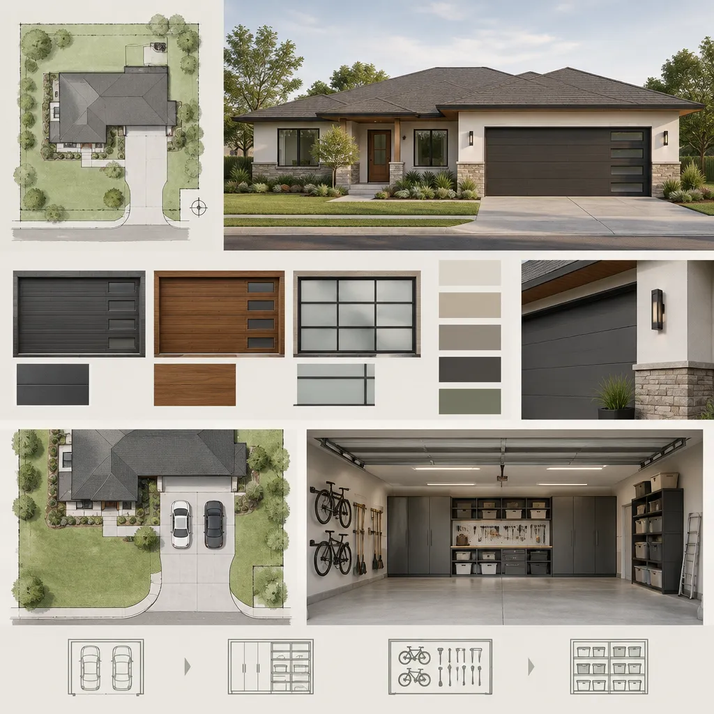 contemporary ranch house garage design planning board