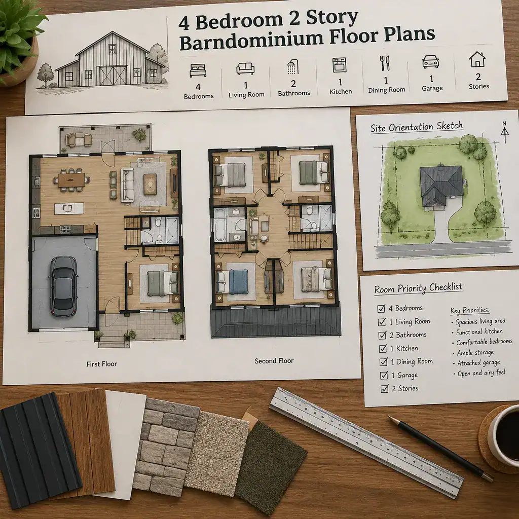 four bedroom two story barndominium floor plan selection checklist