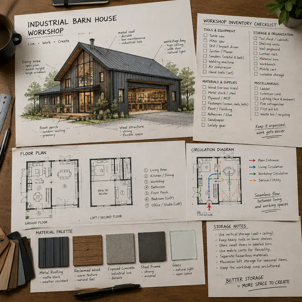 industrial barn house workshop planning checklist