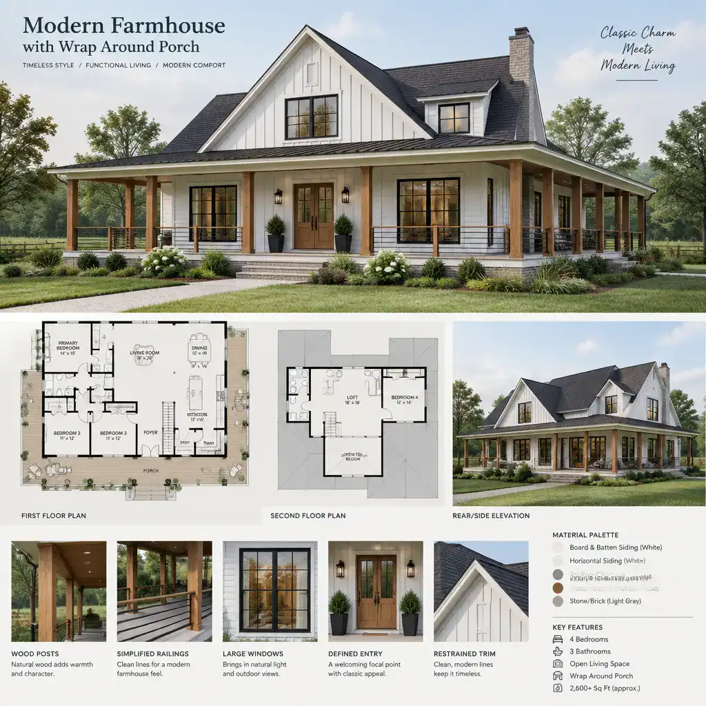 modern farmhouse porch architectural details