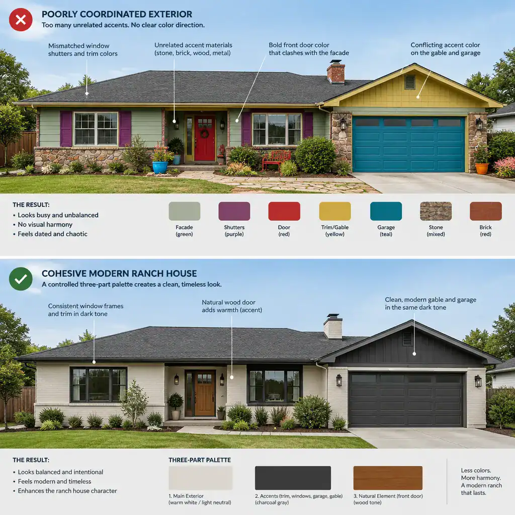 modern ranch house exterior paint mistakes and solutions