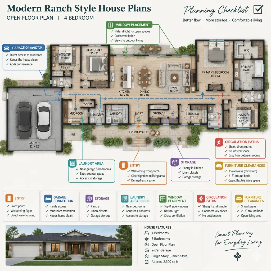 modern ranch house plan layout evaluation checklist