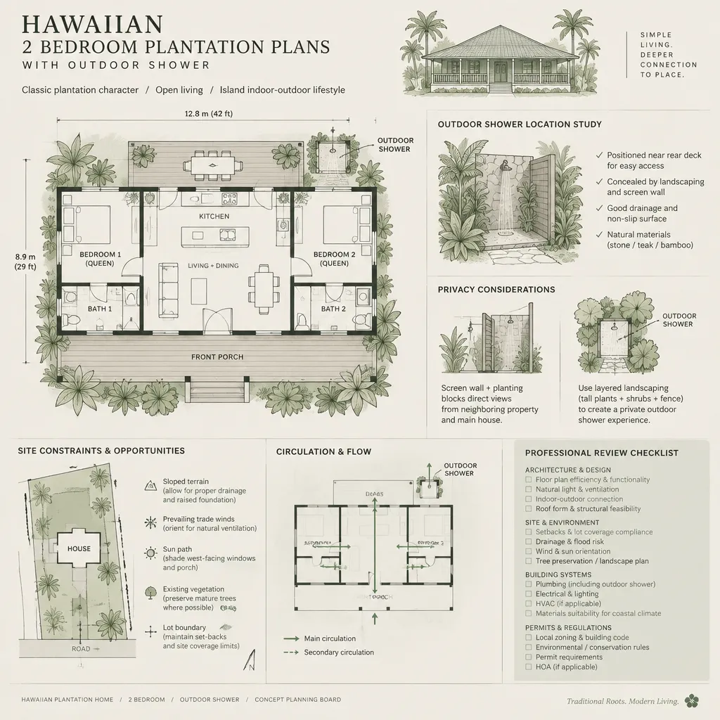 plantation-house-plan-development-checklist-with-outdoor-shower-study