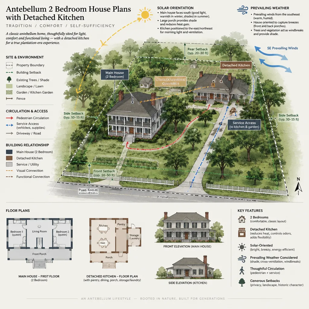 plantation house site planning with detached kitchen checklist