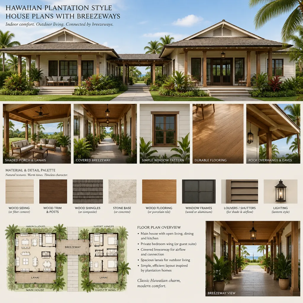 plantation style house materials and breezeway design details