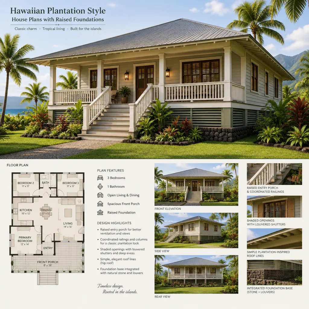plantation style raised house porch exterior details
