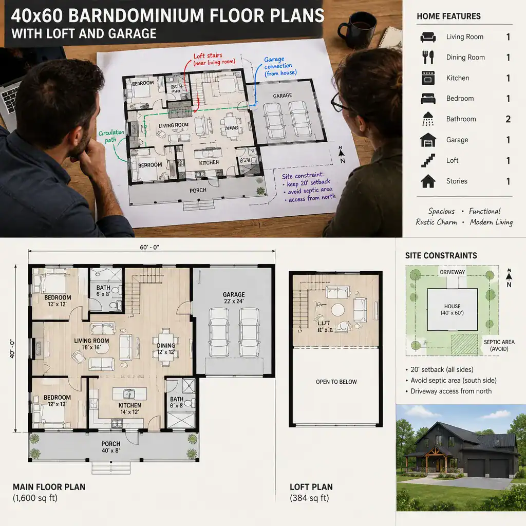 reviewing a 40x60 barndominium floor plan