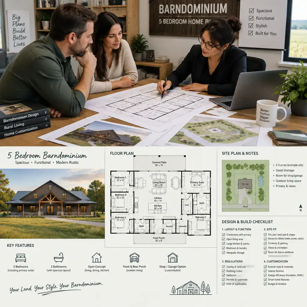 reviewing-five-bedroom-barndominium-house-plan