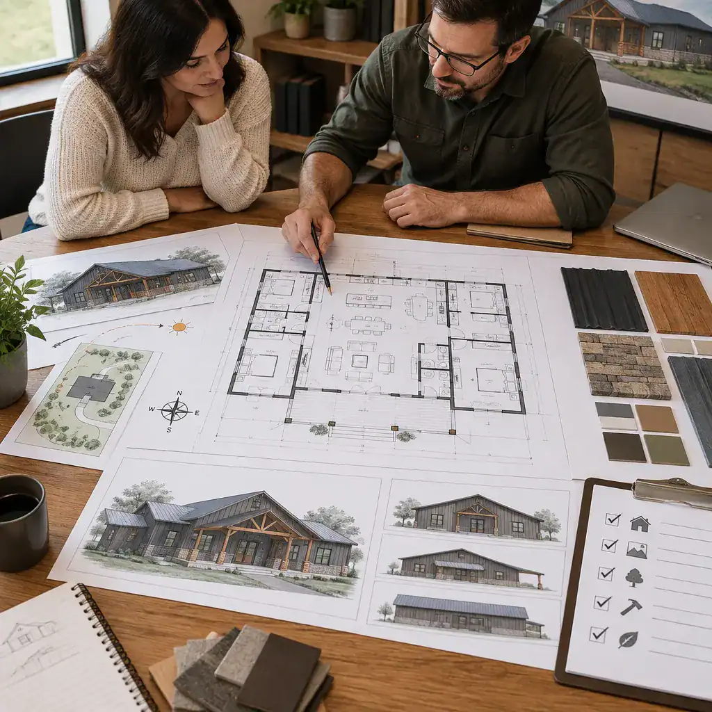 reviewing-three-bedroom-barndominium-house-plan
