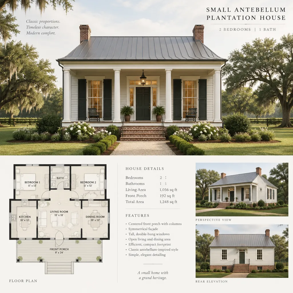 Antebellum Plantation House Plans 2 Bedroom